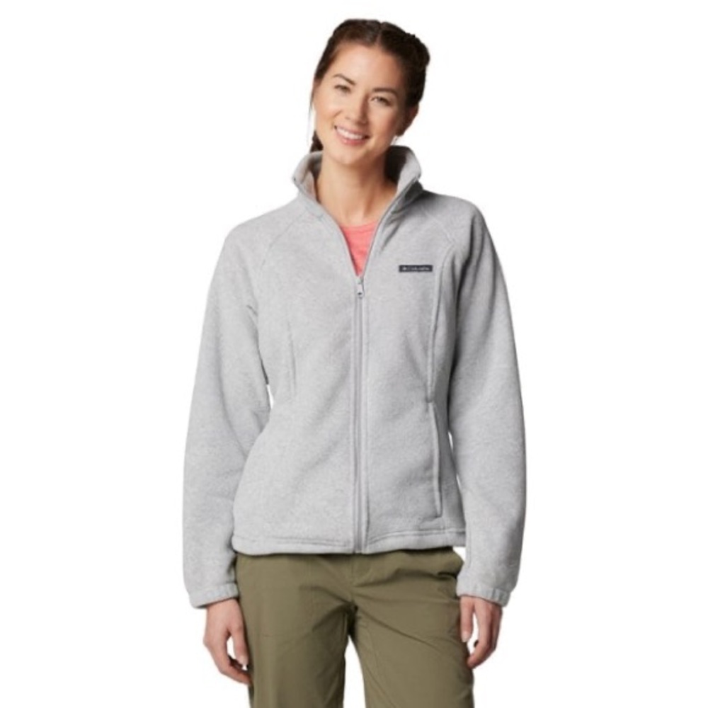 Columbia Women’s Light Gray Benton Springs Full Zip Fleece Jacket‎  Size L EUC